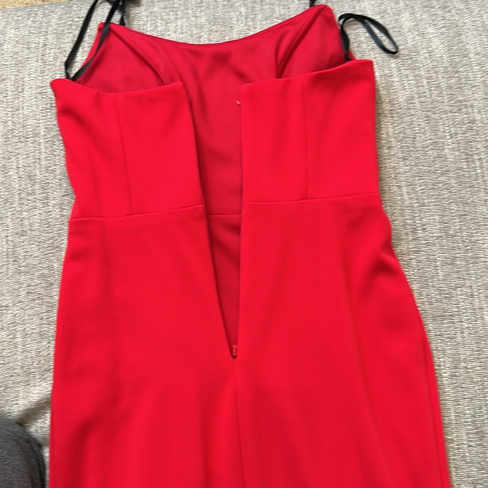 Aqua Strapless Red Dress - Picture 4 of 7